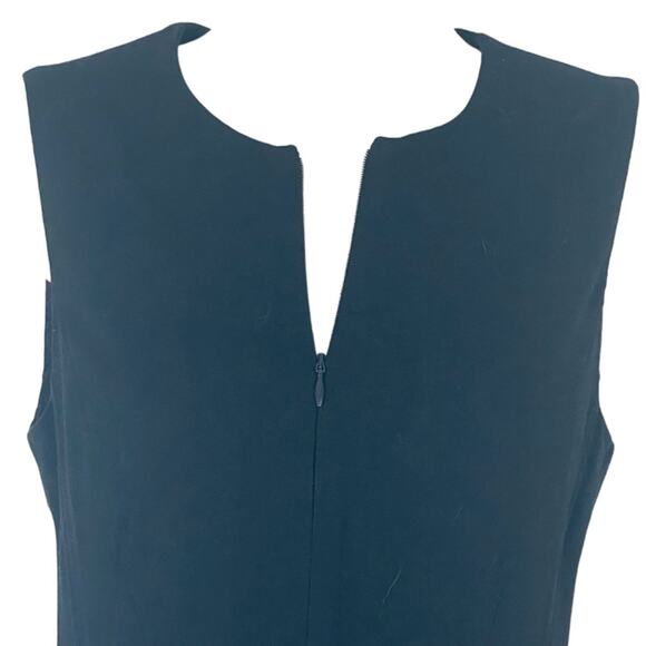 Cos Flared Midi Minimalist Fit & Flare Dress in Black Sz 2 Sleeveless w Pockets - Picture 2 of 9